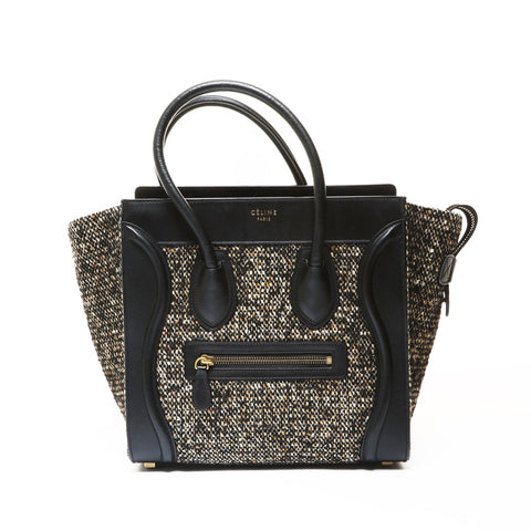 CELINE Luggage Micro Shopper Tweed Handbag multicolor WS28736