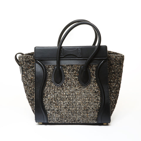 CELINE Luggage Micro Shopper Tweed Handbag multicolor WS28736