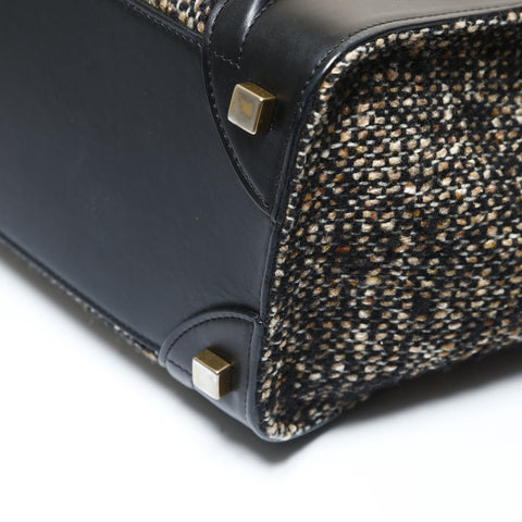 CELINE Luggage Micro Shopper Tweed Handbag multicolor WS28736