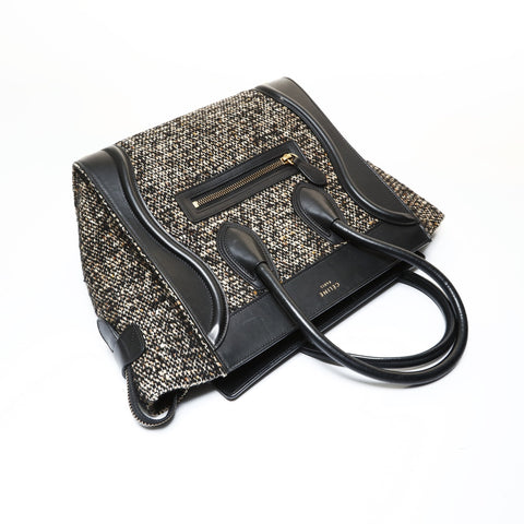 CELINE Luggage Micro Shopper Tweed Handbag multicolor WS28736