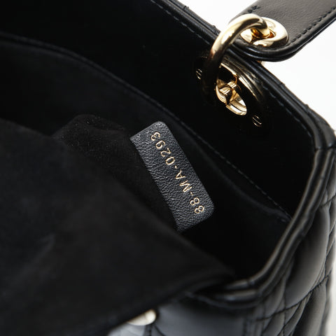 Christian Dior Cannage My Lady Dior Medium Handbag black WS28737