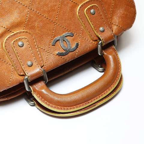 CHANEL Series 10, 2003-2004, Caviar Skin, Wild Stitch Handbag Brown WS28739
