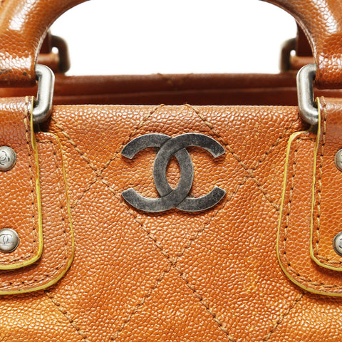 CHANEL Series 10, 2003-2004, Caviar Skin, Wild Stitch Handbag Brown WS28739