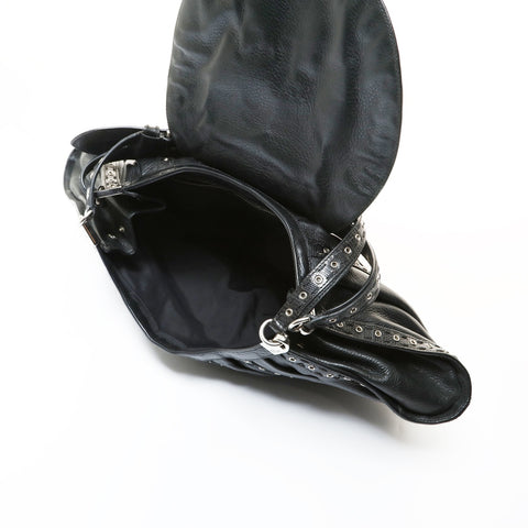 Christian Dior Galliano era lizard trim Shoulder Bag black WS28745