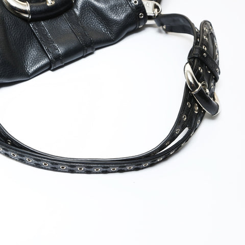 Christian Dior Galliano era lizard trim Shoulder Bag black WS28745