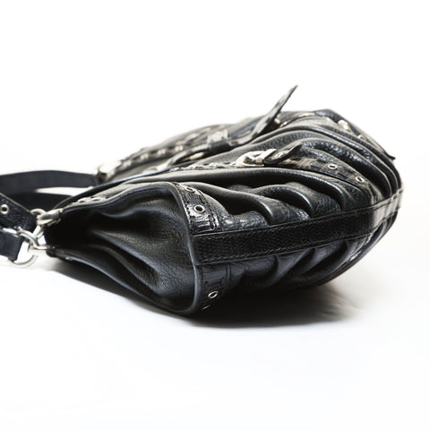 Christian Dior Galliano era lizard trim Shoulder Bag black WS28745