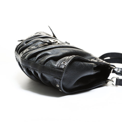 Christian Dior Galliano era lizard trim Shoulder Bag black WS28745