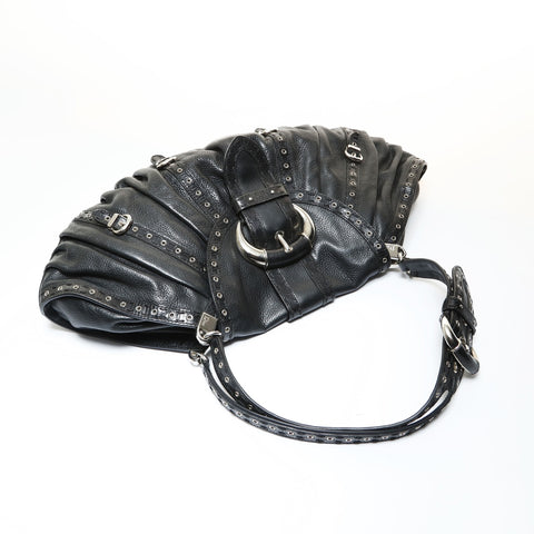 Christian Dior Galliano era lizard trim Shoulder Bag black WS28745