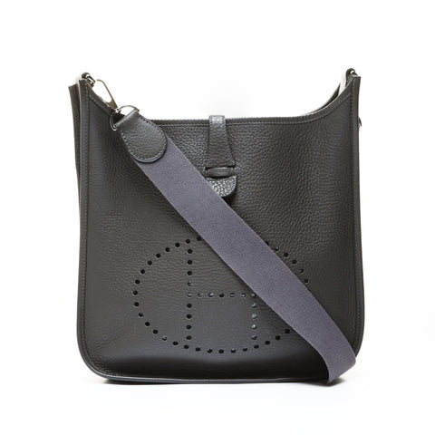 HERMES � J stamp, 2006 production, Evelyn II, Taurillon Clemence Shoulder Bag gray WS28747