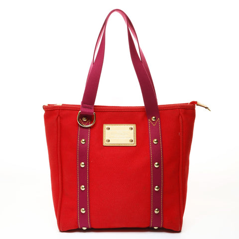 LOUIS VUITTON 2005 Antigua Cava MM Tote Bag Red WS28748