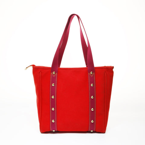 LOUIS VUITTON 2005 Antigua Cava MM Tote Bag Red WS28748