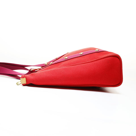 LOUIS VUITTON 2005 Antigua Cava MM Tote Bag Red WS28748