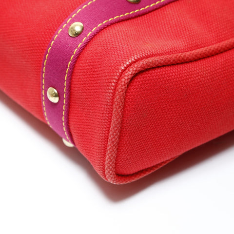 LOUIS VUITTON 2005 Antigua Cava MM Tote Bag Red WS28748