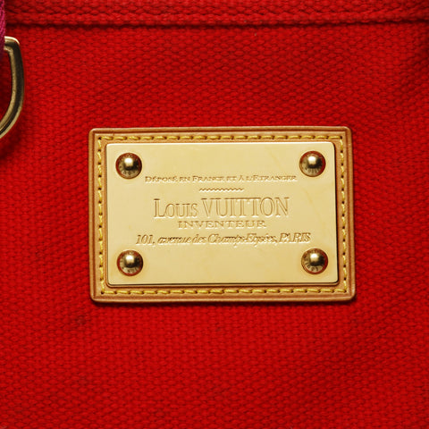 LOUIS VUITTON 2005 Antigua Cava MM Tote Bag Red WS28748