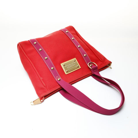 LOUIS VUITTON 2005 Antigua Cava MM Tote Bag Red WS28748