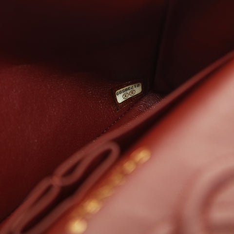 CHANEL Matelass double flap lambskin bag, series 21. Shoulder Bag Red WS28758