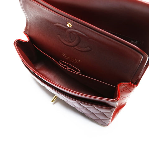 CHANEL Matelass double flap lambskin bag, series 21. Shoulder Bag Red WS28758
