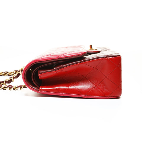 CHANEL Matelass double flap lambskin bag, series 21. Shoulder Bag Red WS28758