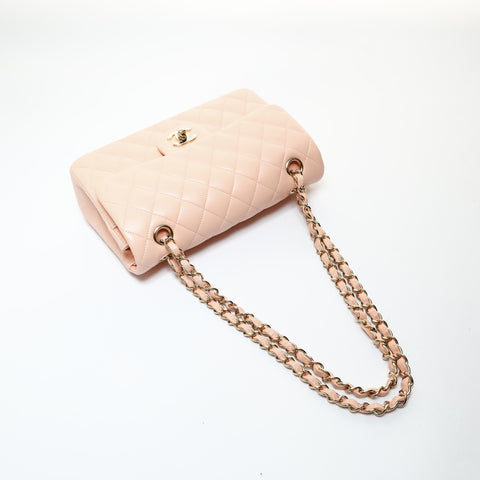 CHANEL Matelass Double Flap Lambskin Bag, Series 21, 2022-26 Shoulder Bag pink WS28762