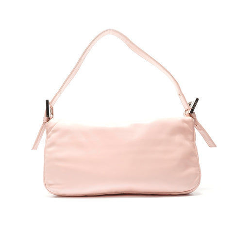 FENDI Mamma Baguette One Belt Leather Shoulder Bag pink WS28763