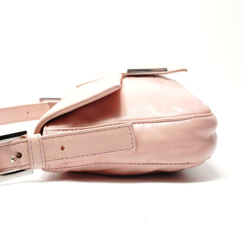 FENDI Mamma Baguette One Belt Leather Shoulder Bag pink WS28763