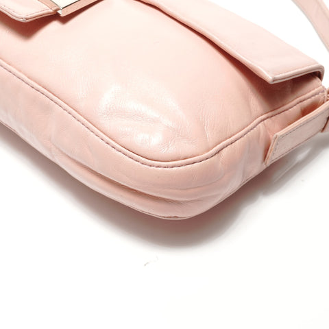 FENDI Mamma Baguette One Belt Leather Shoulder Bag pink WS28763