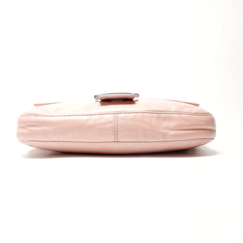FENDI Mamma Baguette One Belt Leather Shoulder Bag pink WS28763