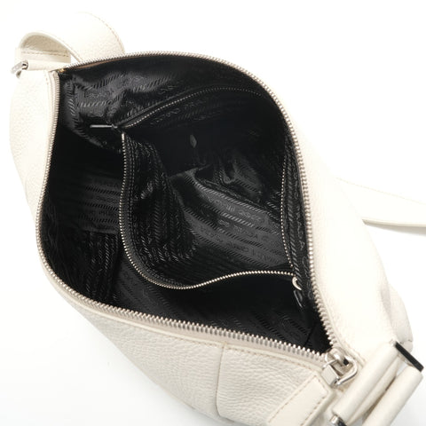 PRADA Vitello Daino Crossbody Bag Shoulder Bag white WS28765