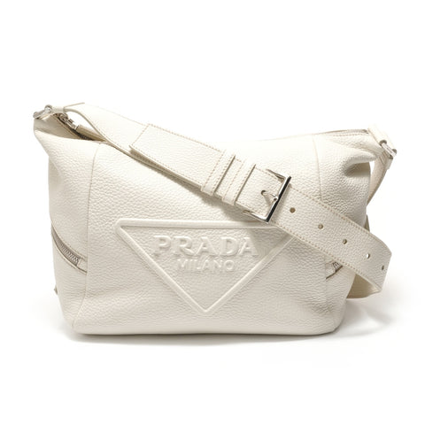 PRADA Vitello Daino Crossbody Bag Shoulder Bag white WS28765