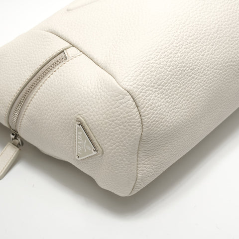 PRADA Vitello Daino Crossbody Bag Shoulder Bag white WS28765