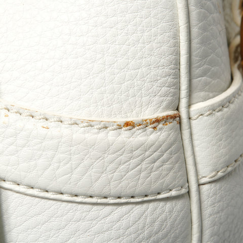 CELINE Buckle Boston Leather Handbag white WS28766