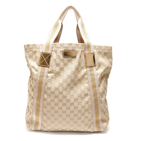 GUCCI GG Canvas Brown Tote Bag beige WS28767