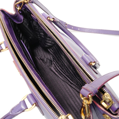 PRADA Saffiano Galleria Leather 2-way Handbag purple WS28768
