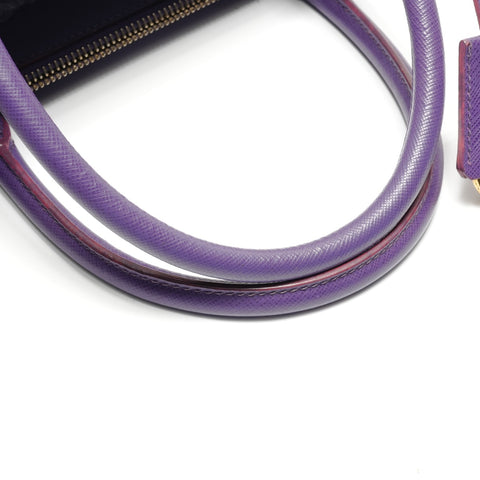 PRADA Saffiano Galleria Leather 2-way Handbag purple WS28768