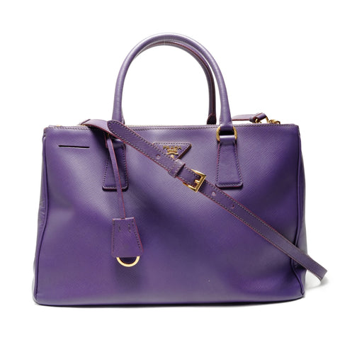 PRADA Saffiano Galleria Leather 2-way Handbag purple WS28768