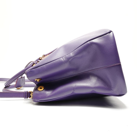 PRADA Saffiano Galleria Leather 2-way Handbag purple WS28768
