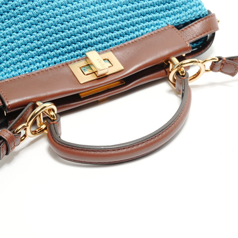 FENDI Peekaboo Mini 2way Handbag blue WS28770