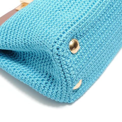 FENDI Peekaboo Mini 2way Handbag blue WS28770