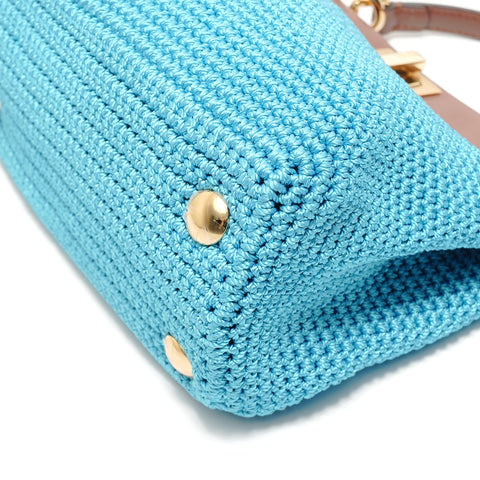 FENDI Peekaboo Mini 2way Handbag blue WS28770