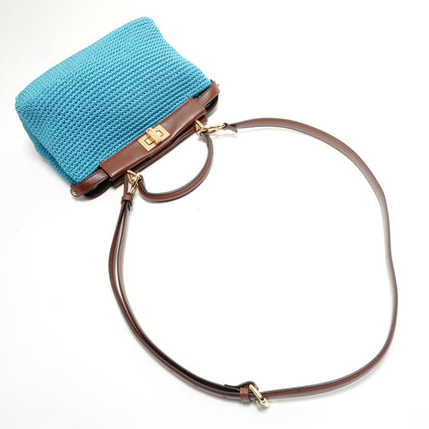 FENDI Peekaboo Mini 2way Handbag blue WS28770