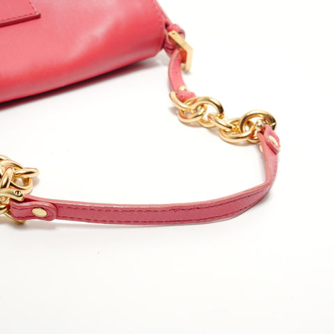 FENDI Python Mamma Bucket Leather Shoulder Bag pink WS28771