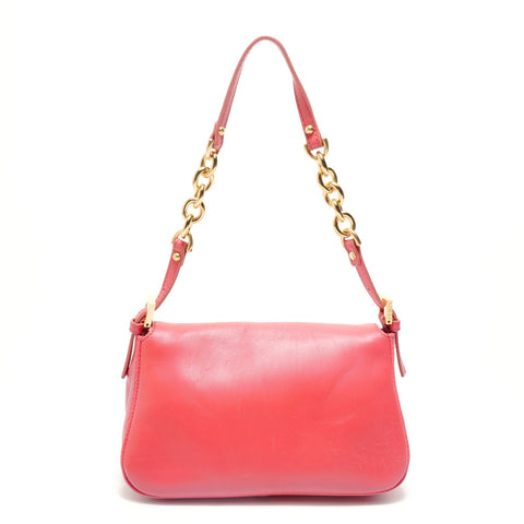 FENDI Python Mamma Bucket Leather Shoulder Bag pink WS28771