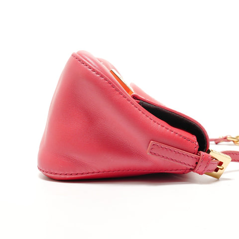 FENDI Python Mamma Bucket Leather Shoulder Bag pink WS28771
