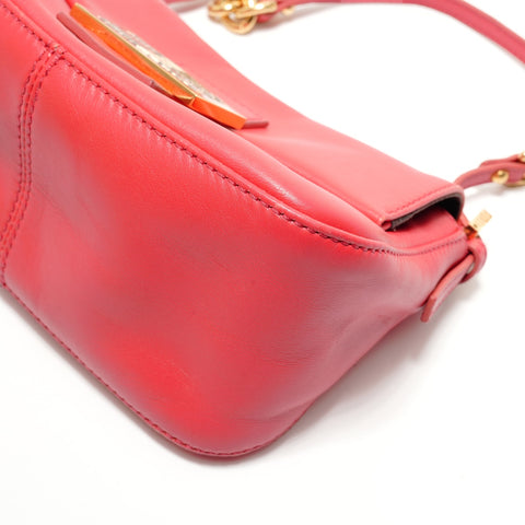 FENDI Python Mamma Bucket Leather Shoulder Bag pink WS28771