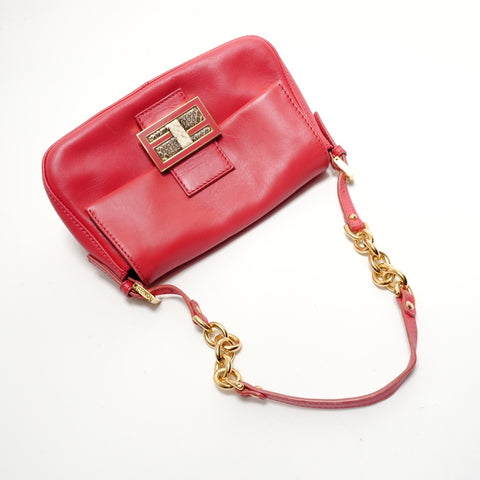 FENDI Python Mamma Bucket Leather Shoulder Bag pink WS28771