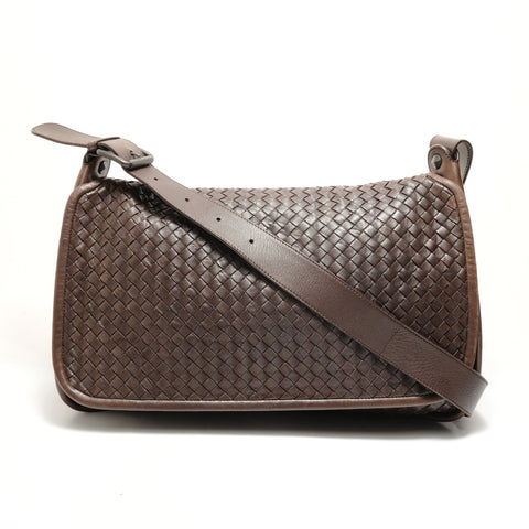 BOTTEGAVENETA Large Messenger INTRECCIATO Tote Bag Brown WS28778