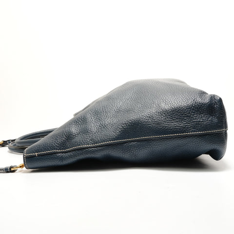 PRADA Vitello 2-way Tote Tote Bag Navy WS28779
