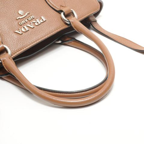 PRADA Vitello With logo 2way Shoulder Bag Brown WS28780