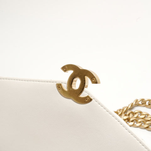 CHANEL Matelass 2-Way Top Handle Lambskin Bag Shoulder Bag white WS28781