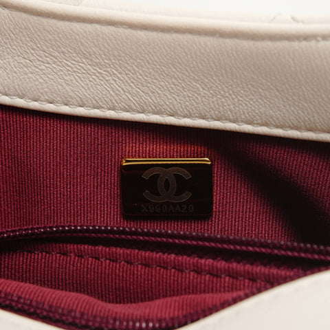 CHANEL Matelass 2-Way Top Handle Lambskin Bag Shoulder Bag white WS28781